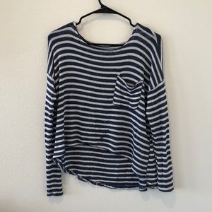 Abercrombie blue and white striped top